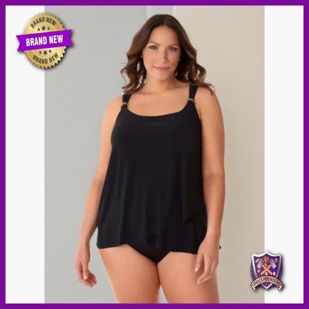 Plus Size Tankini Top with Underwire Support, Adjustable Straps, UPF 15 - Picture 6 of 6
